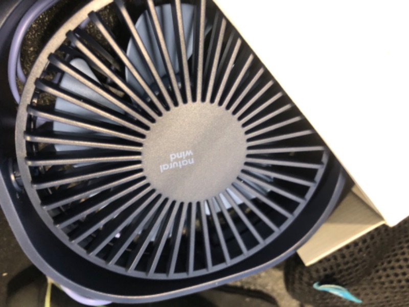 Photo 3 of 2022 Upgraded Small USB Desk Fan,3 Speeds Strong Wind and 360° Rotatable, Quiet USB Air Circulator Fan with Anti-slip Pad, Perfect Cooling For Office,Dorm,Camp,Laptop,Library,Garden,Outdoor -Navy Blue