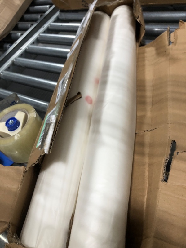 Photo 1 of Thermal Laminating Film Rolls, Clear Stretch Film Laminating Rolls 25 inches x 500 feet, 1 Inch Core 1.2 Mil Glossy Finish Film for Printed Protection(2 Rolls)