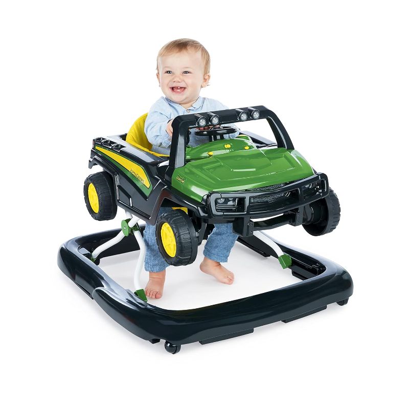 Photo 1 of Bright Starts John Deere 4-in-1 Gator Green Baby Activity Center & Push Walker with Removable Interactive Steering Wheel Toy, 6 Months and up
