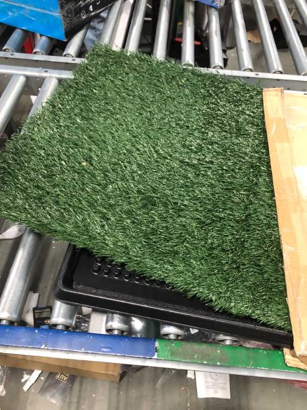 Photo 3 of Artificial Grass Puppy Pee Pad for Dogs and Small Pets - 20x25 Reusable 3-Layer Training Potty Pad with Tray - Dog Housebreaking Supplies by PETMAKER