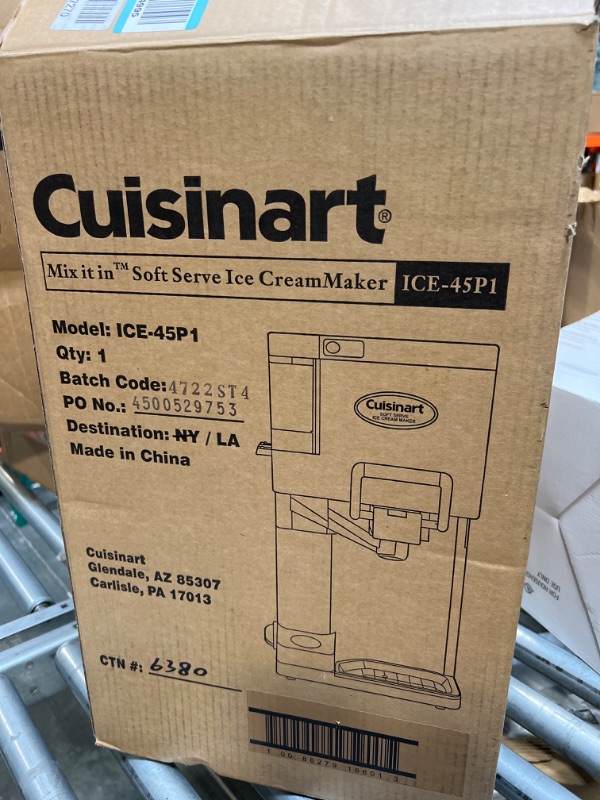 Photo 2 of Cuisinart ICE-45P1 Mix-it-in 1.5-Quart Soft Serve Ice Cream Maker, Make Professional Quality Ice Cream, Yogurt, Sorbet and Sherbet from Home, White White Ice-Cream Maker