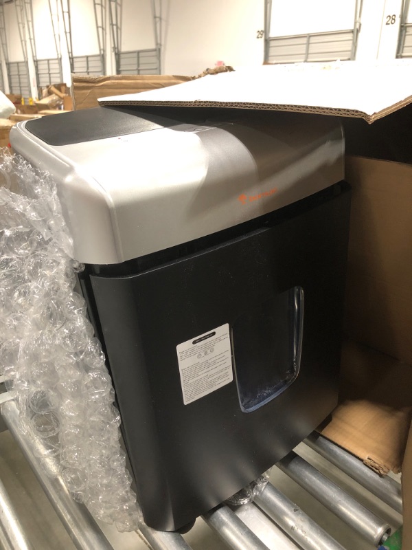 Photo 1 of Bonsaii Office Paper Shredder, 110-Sheet Autofeed Heavy Duty Paper Shredder, 30 Minutes Micro Cut Home Office Shredders with 4 Casters, P-4 Security Level&6.1 Gallon Large Bin (C233-B)
**small scratch**