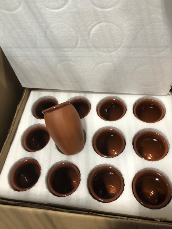 Photo 3 of 12 Pack 12oz Cantaritos De Barro Mexican Cocktail Cups Mexican Red Clay Glass Handmade Terracotta Fire Clay for Fiesta Tequila Mojitos Margaritas Mexicanos Taco Tuesdays