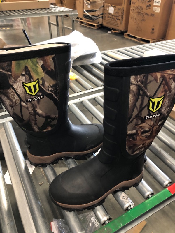 Photo 3 of TIDEWE Rubber Boots for Men Multi-Season, Waterproof Rain Boots with Steel Shank, 6mm Neoprene Durable Rubber Outdoor Hunting Boots (Black, Brown & Realtree Edge Camo & Next Camo G2) SIZE 9
