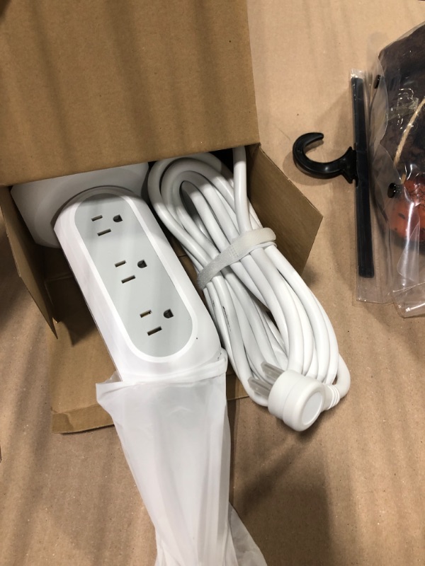 Photo 3 of 15 ft Extension Cord Tower Power Strip, 11 Outlets 3 USB Chargers, TESSAN Surge Protector with Multi Plug Outlet 1875W/15A, Flat Plug, Office Supplies, Desk Accessories, School Dorm Essential 15 Feet White