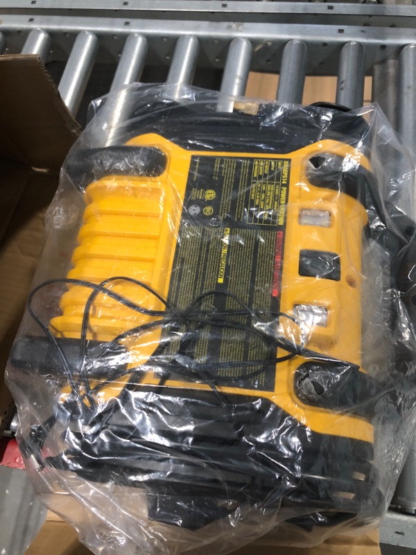 Photo 3 of DEWALT DXAEPS14 1600 Peak Battery Amp 12V Automotive Jump Starter/Power Station with 500 Watt AC Power Inverter, 120 PSI Digital Compressor, and USB Power , Yellow