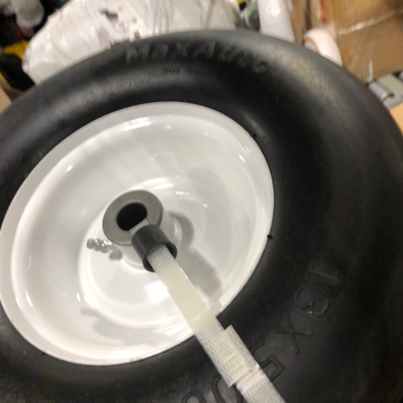Photo 1 of MaxAuto Set of 2 13x5.00-6 Flat Free Smooth Tire w/Steel Wheel for Residential Riding Lawn Mower Garden Tractor(3.25"-3.75''-4.25-5.75'' Centered Hub with 3/4" or 5/8'' Bushing)