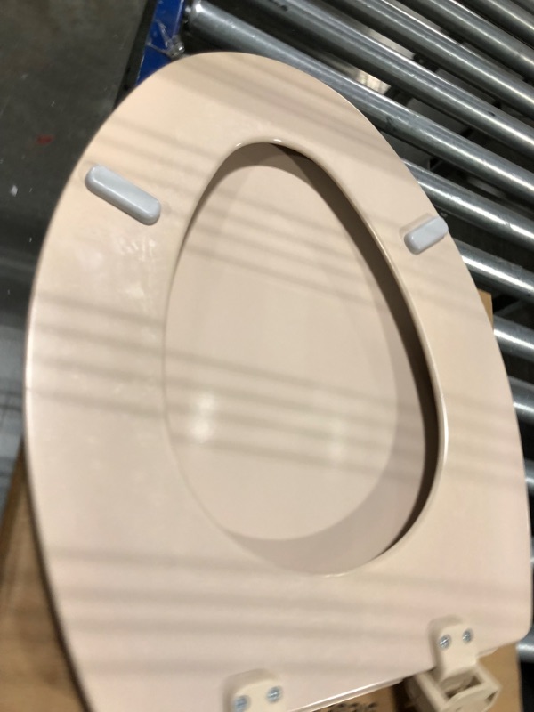 Photo 4 of Bemis Molded Wood Elongated Toilet Seat Finish: Fawn Beige