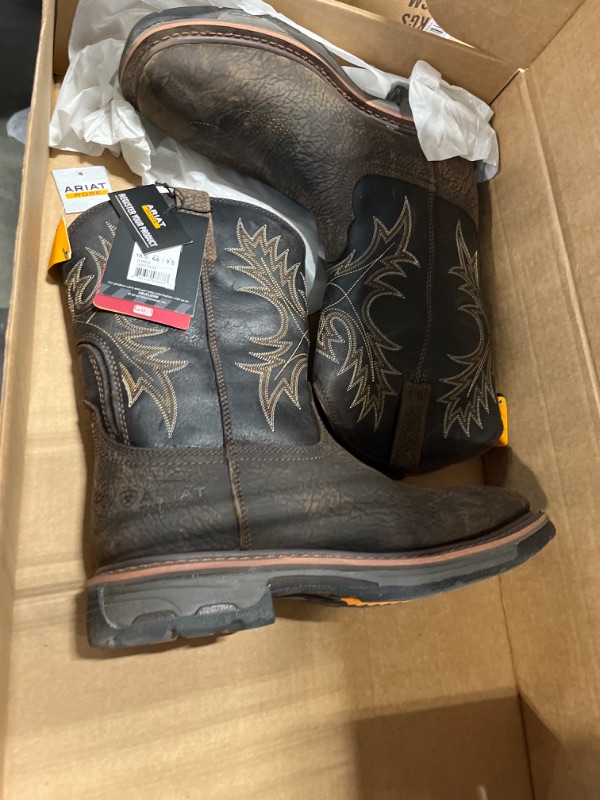 Photo 2 of Ariat WorkHog Work Boots - Men’s Wide Square Soft Toe Leather Work Boot 10.5 Bruin Brown/Coffee