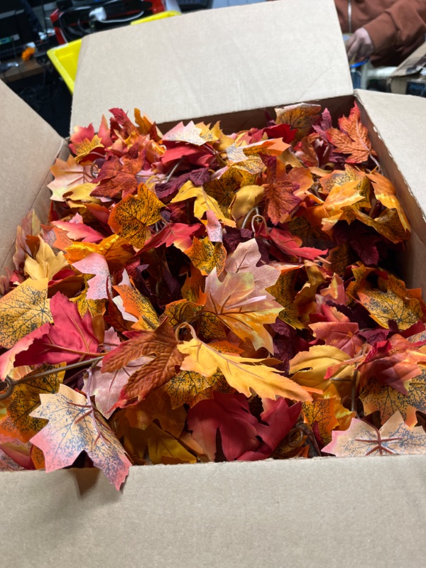 Photo 2 of Artificial Fall Leaves in a Variety of Autumn Colors