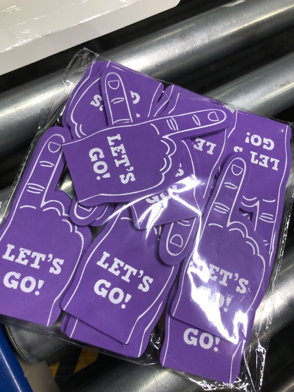 Photo 3 of 24 Pieces Sports Fan Foam Finger Mini Foam Fingers Foam Hand Foam Finger 1 for Sports Themed Birthday Party Supplies Sport Events Games Favors Baseball Basketball Soccer Team Gifts (Purple)