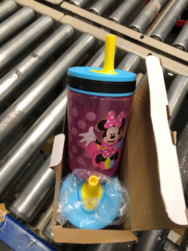Photo 3 of Zak Designs Disney Kelso Tumbler 15 oz Set (Minnie Mouse) Leak-Proof Screw-On Lid with Straw, Made of Durable Plastic and Silicone, Perfect Bundle for Toddlers, Kids Disney Minnie Mouse