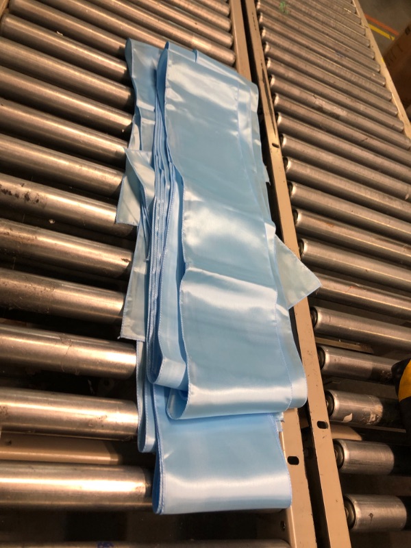 Photo 1 of Satin Chair Sashes Ties - Babenest Upgraded 10 pcs Chair Ribbons Bows for Wedding Banquet Party Christmas Baby Shower Events Decoration (Baby Blue) Baby Blue 10
