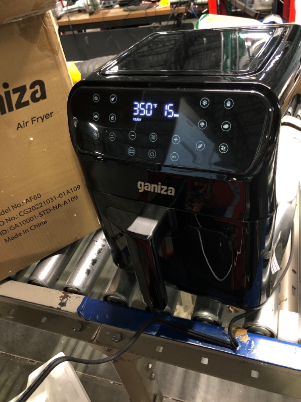 Photo 3 of Air Fryers Oven, GANIZA 6 Quart Oilless Air Fryer with Visible Cooking Window, One-Touch Screen with 13 Functions, Nonstick and Dishwasher-Safe Basket, Customized Temp/Time, Black