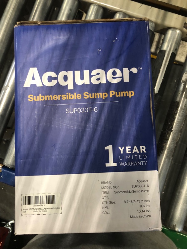 Photo 4 of Acquaer 1/3HP Sump Pump, 3040GPH Submersible Clean/Dirty Water Pump with Automatic Float Switch and 10ft Power Cord Sub Pump for Basement, Pool, Pond, Drain, Flooded Cellar, Aquarium and Irrigation 1/3HP 3040GPH