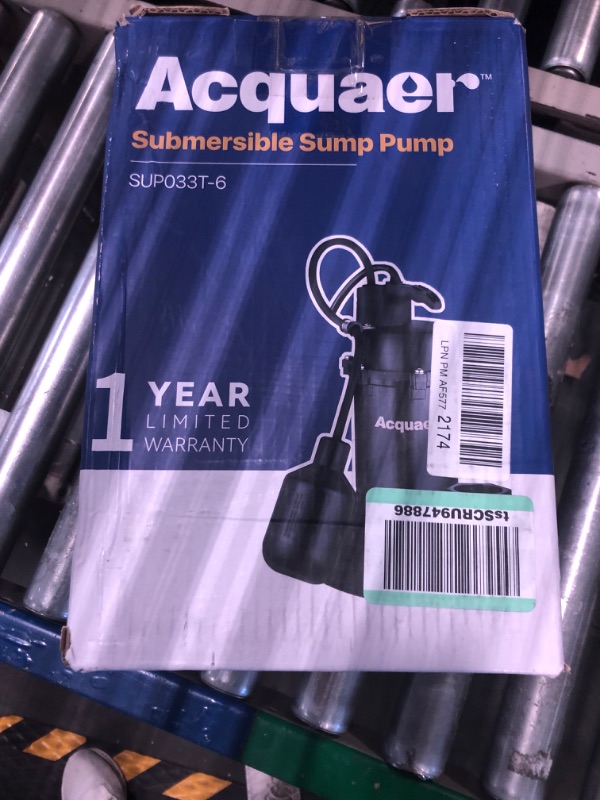 Photo 5 of Acquaer 1/3HP Sump Pump, 3040GPH Submersible Clean/Dirty Water Pump with Automatic Float Switch and 10ft Power Cord Sub Pump for Basement, Pool, Pond, Drain, Flooded Cellar, Aquarium and Irrigation 1/3HP 3040GPH