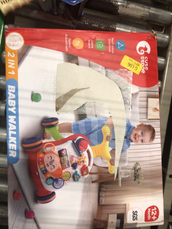 Photo 1 of CUTE STONE Sit-to-Stand Learning Walker, 2 in 1 Baby Walker, Early Educational Child Activity Center, Multifunctional Removable Play Panel, Baby Music Learning Toy Gift for Infant Boys Girls