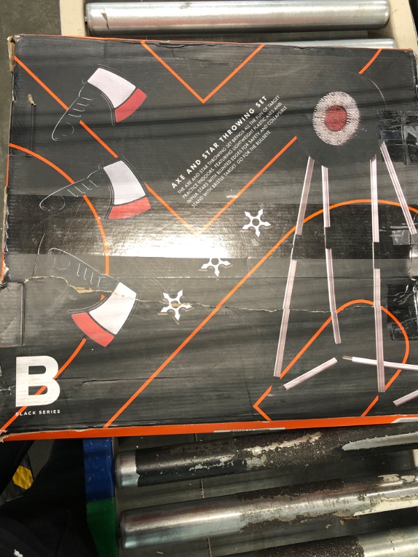 Photo 2 of BLACK SERIES The Axe Throwing Target Set, 3 Throwing Axes and Bristle Target, Active and Safe Play, Blunted Edges and Lightweight Plastic, Indoor or Outdoor Use and Backyard Fun