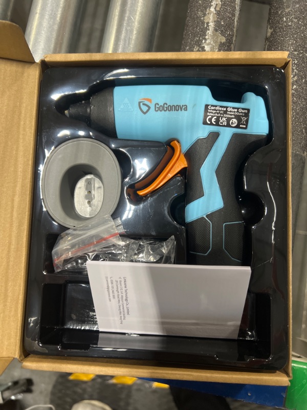 Photo 3 of Cordless Hot Glue Gun, GoGonova 15s Fast Preheating Glue Gun, 5Ah Built-in Battery Hot Melt Glue Gun, Smart Power-Off, Kit with 25 Pcs Premium Mini Glue Sticks and USB-C Charging Port Blue