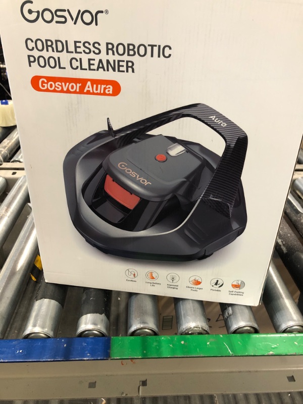 Photo 2 of Gosvor Aura Cordless Robotic Pool Cleaner, Pool Vacuum Cleaner Lasts 90 Mins, LED Indicator, Self-Parking Technology, Lightweight, Ideal for Above/In-Ground Flat Pools up to 40 Feet 2001