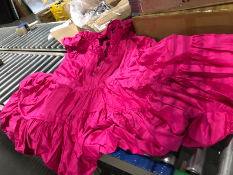 Photo 3 of Making the Cut Women's Standard Ruffle Dress with Flounce 2X Magenta