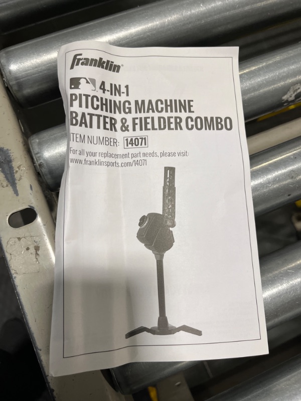 Photo 3 of Franklin Sports Baseball Pitching Machine - Adjustable Baseball Hitting & Fielding Practice Machine For Kids - with 6 Baseballs - Great For Practice,Blue