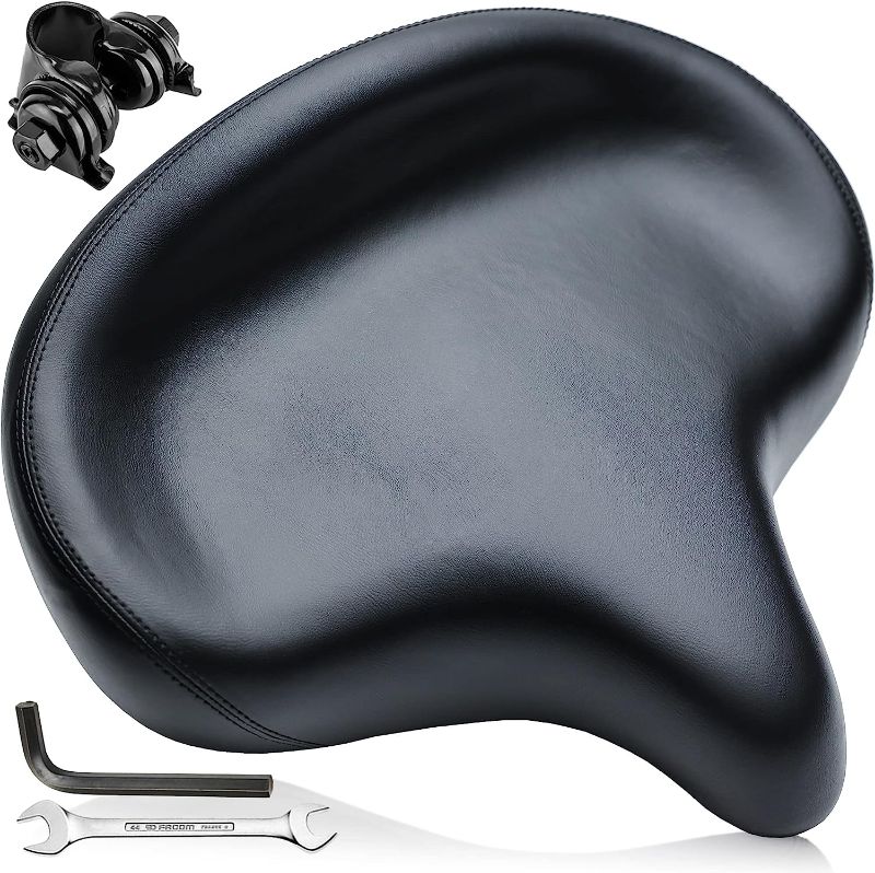 Photo 1 of Bike Seat - Comfortable Bike Saddle for Exercise and Road Bicycle with LED - Wide Padded Bicycle Saddle for Peloton - Replacement Comfort Bicycle Seat Cushion 