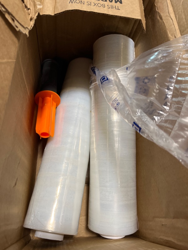 Photo 1 of JARLINK 2 Pack Stretch Film, 15" x 1000ft Shrink Wrap for Pallet Wrap, Industrial Strength Stretch up to 650% Stretch with Handles, Self Adhering Packaging Heavy Duty Film for Moving, 68 Gauge, Clear