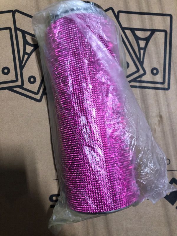 Photo 2 of  20oz/600ml Bling Diamond Studded Tumbler Glitter Water Bottle with Lid Stainless Steel Vacuum Thermal Straw Tumbler Rhinestone Tumbler for Women Girl
