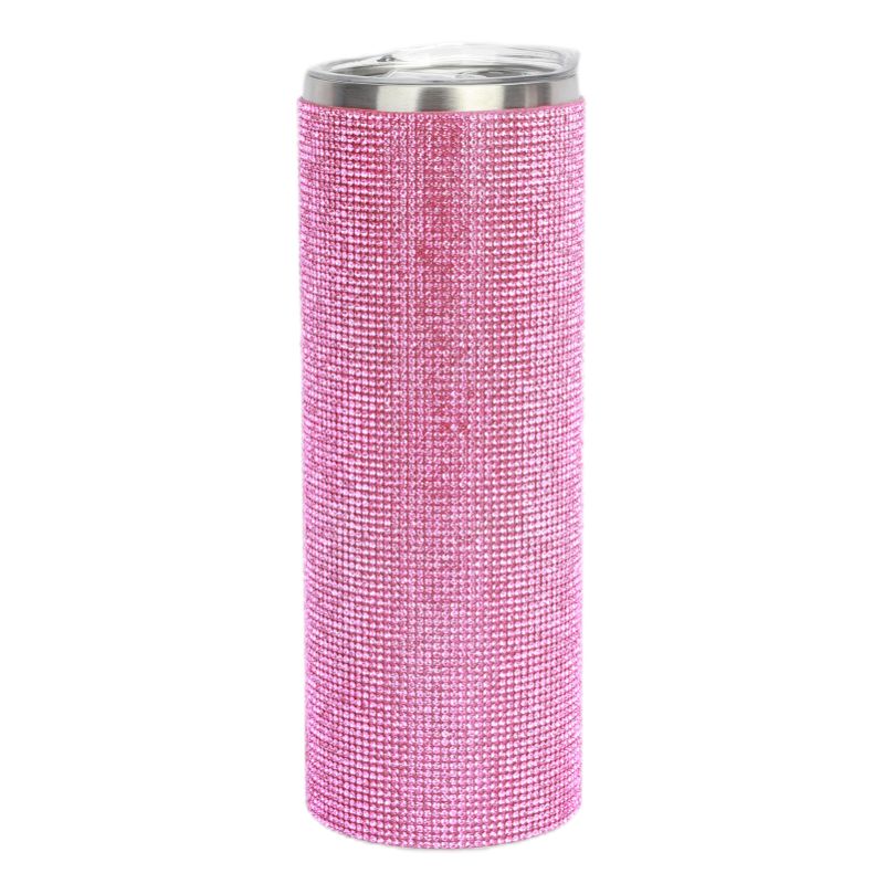 Photo 1 of  20oz/600ml Bling Diamond Studded Tumbler Glitter Water Bottle with Lid Stainless Steel Vacuum Thermal Straw Tumbler Rhinestone Tumbler for Women Girl