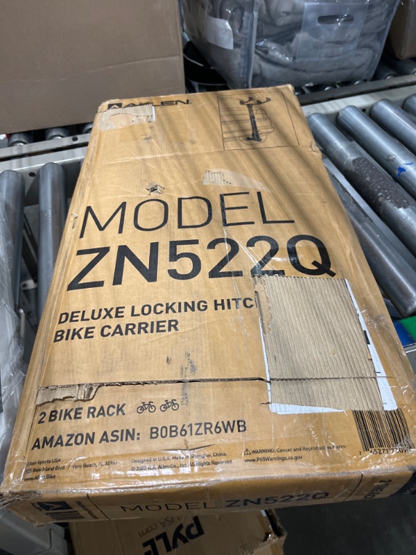 Photo 1 of Allen Sports Deluxe Locking Quick Release 2-Bike Carrier for 2 in. and 1 1/4 in. Hitch, Model ZN522Q, Black Deluxe Locking Bike Carrier Green