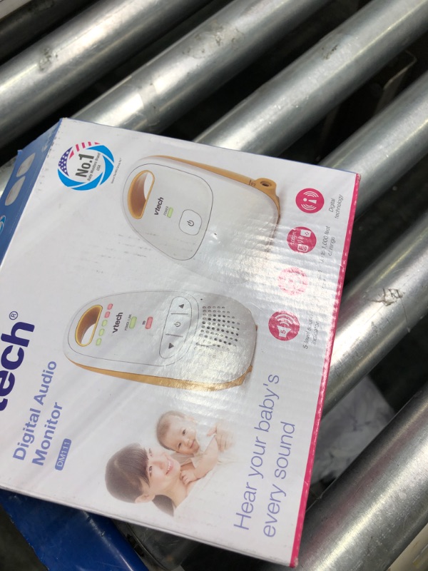 Photo 2 of VTech DM111 Upgraded Audio Baby Monitor. 1 Parent Unit with Rechargeable Battery, Best-in-Class Long Range, Digital Wireless Transmission, Crystal-Clear Sound, Plug & Play, Sound Indicator & Alerts Audio Monitor with 1 Parent Unit