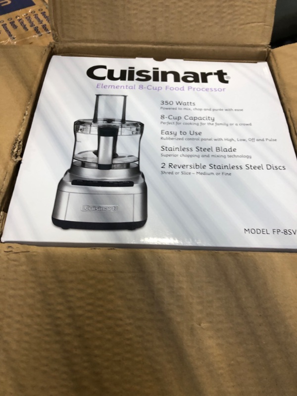 Photo 3 of 8 Cup Food Processor by Cuisinart, 350-Watt Motor, Medium to Fine Slicing Discs, FP-8SV 8-Cup Silver Processor