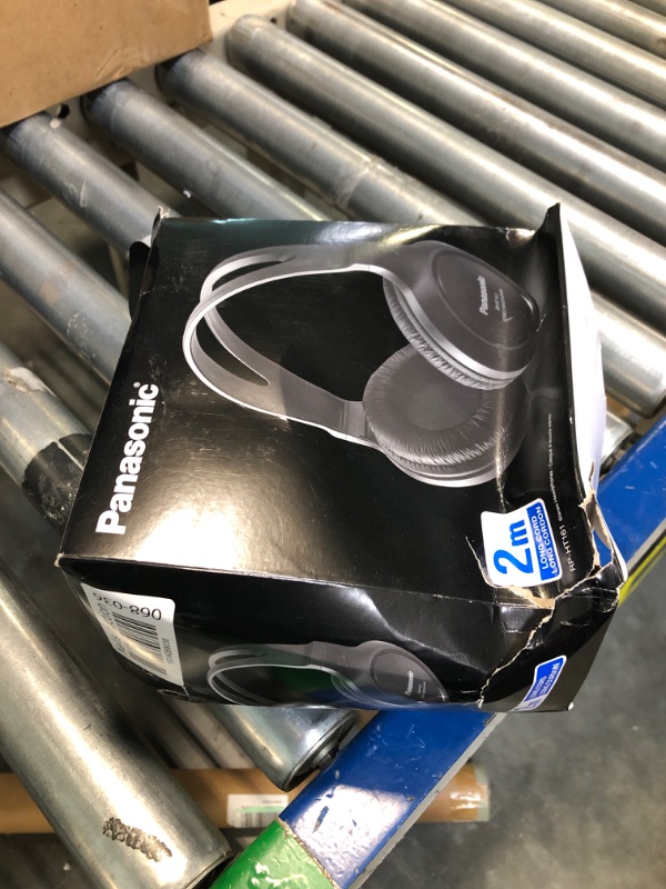 Photo 2 of Panasonic Headphones, Lightweight Over the Ear Wired Headphones with Clear Sound and XBS for Extra Bass, Long Cord, 3.5mm Jack for Phones and Laptops – RP-HT161-K (Black) Over Ear - No Mic