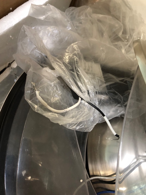 Photo 1 of Lighting Groups 42" Reversible Invisible Ceiling Fan with LED Light and Remote Control, 4 Retractable Blades Fan Chandelier for Bedroom Livingroom, Indoor Crystal Ceiling Light Kits with Fans(Silver)