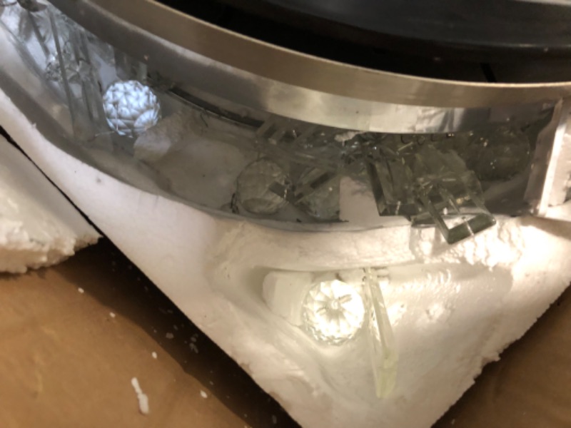 Photo 1 of Lighting Groups 42" Reversible Invisible Ceiling Fan with LED Light and Remote Control, 4 Retractable Blades Fan Chandelier for Bedroom Livingroom, Indoor Crystal Ceiling Light Kits with Fans(Silver)