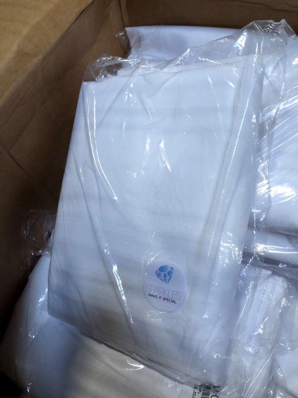 Photo 1 of 6 PK LinenTablecloth 90 x 132-Inch Rectangular Polyester Tablecloth White