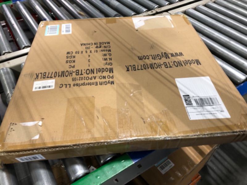 Photo 1 of MyGift Black Metal Firewood Rack, Freestanding Fireplace Log Storage Holder with Scrollwork Design