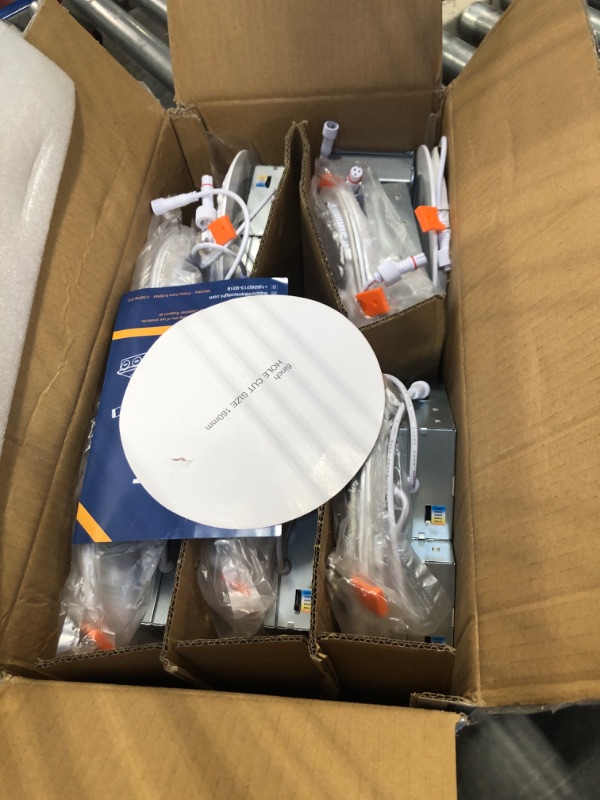 Photo 1 of VOLISUN 12 Pack 6 inch Recessed Lighting, 5CCT LED Recessed Light with Junction Box, 2700K-5000K Selectable, 13W Eqv 120W, 1080LM Dimmable Canless Wafer Downlight, LED Ceiling Light ETL Certificated