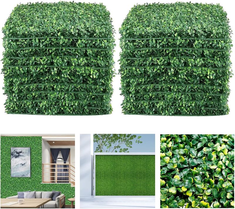 Photo 1 of 24PCS Boxwood Panels, 20"x20" Grass Wall Panel, Boxwood Hedge Wall Panels, Grass Wall Backdrop, UV Protected Privacy Hedge Screen for Indoor, Garden, Fence, Backyard and Outdoor Wedding Decor