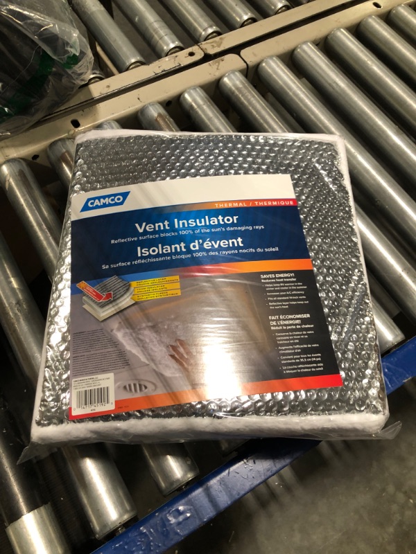 Photo 2 of Camco Camper/RV Vent Insulator and Skylight Cover | Features 3 Layers to Reduce Heat Transfer & Increase A/C Efficiency | Fits Standard 14” Travel Trailer/RV Roof Vents (45192), Multicolor, 14" x 14"
