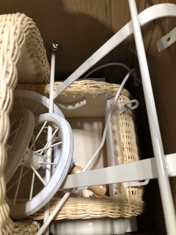 Photo 1 of Baby Doll Stroller by Small Foot – Vintage Wicker Rolling Carriage Pram – Classic Doll Buggy – Pretend Play Toy Develops Kids Nurturing, Imaginative & Creative Play – Ages 3+ Years