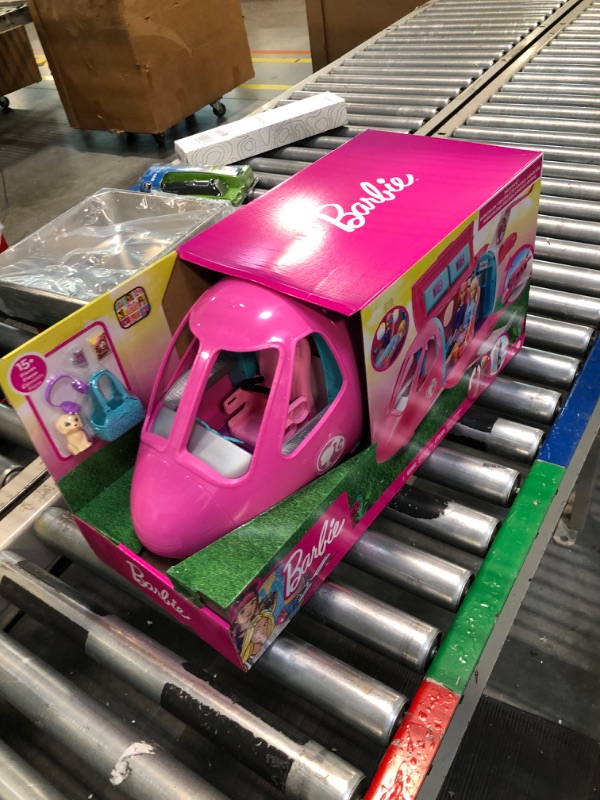 Photo 1 of Barbie Dreamplane Airplane Toys Playset with 15+ Accessories Including Puppy, Snack Cart, Reclining Seats and More Standard