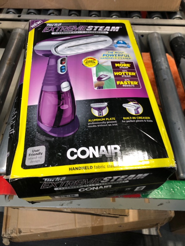 Photo 2 of 
Conair Handheld Garment Steamer for Clothes, Turbo ExtremeSteam 1875W, Portable Handheld Design, Strong Penetrating Steam, White / Champagne