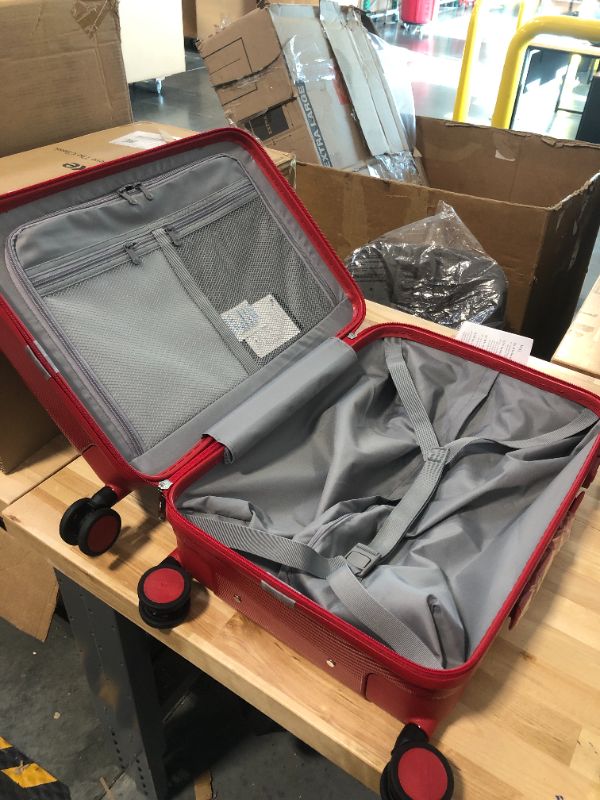Photo 1 of Hanke Upgrade Carry On Luggage Airline Approved, 20'' Lightweight Hardside Suitcase PC Hardshell Luggage with Spinner Wheels & TSA Lock,Carry-On 20-Inch(Red)