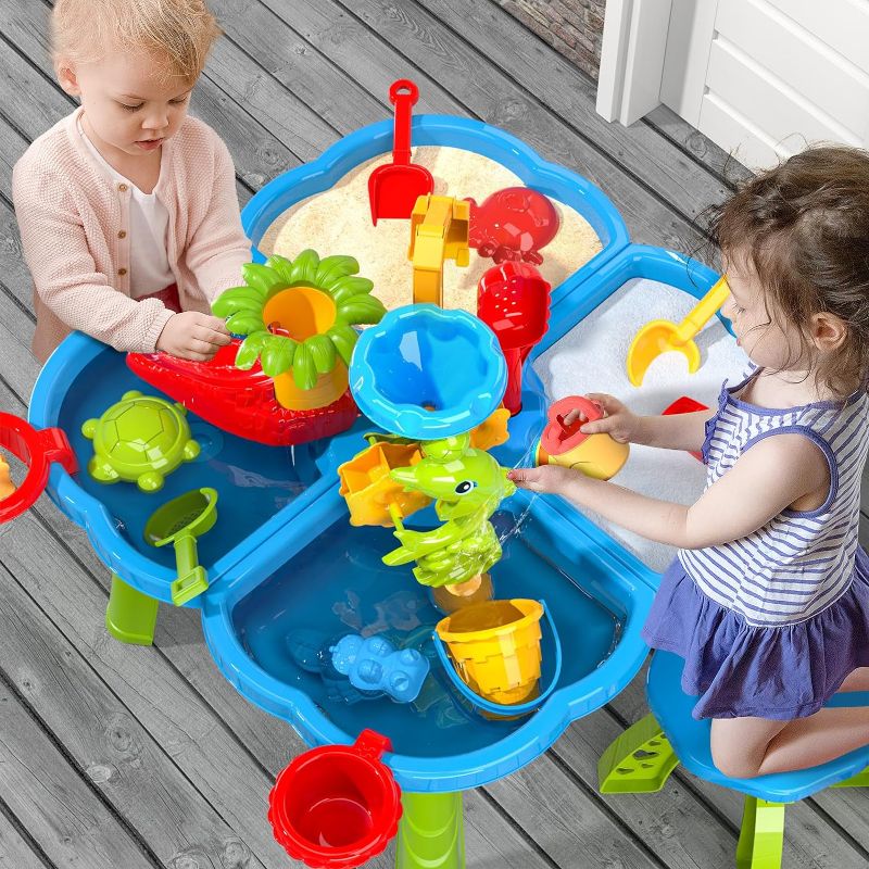 Photo 1 of Bennol Kids Water Table for Toddlers 1-3, 4 in 1 Outdoor Toys for Kids Toddlers Boys Girls, Water SandActivity Tables Summer Outdoor Toys for Outside Backyard for Toddlers Age 1-3 3-5