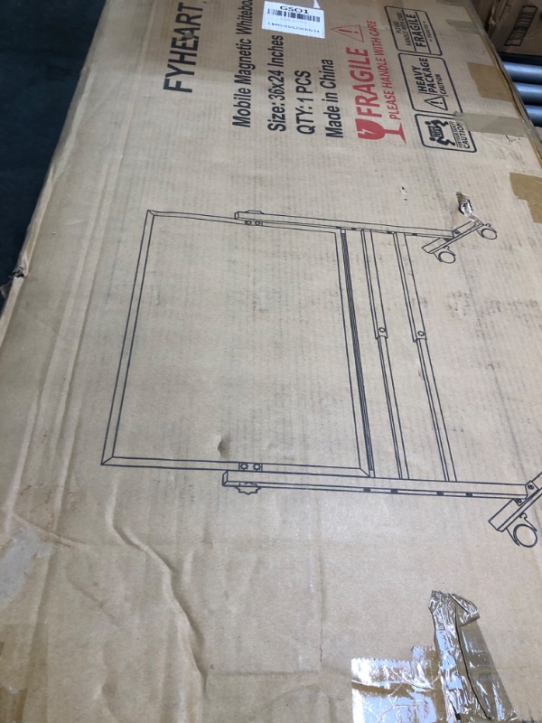 Photo 2 of Mobile Dry Erase Board Magnetic Whiteboard on Wheels (Aluminium Frame) 36"x24" Portable White boards with Rolling Stand for Classroom, Office, Home