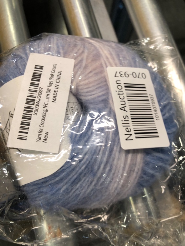 Photo 2 of 1 PCS 100g Soft Chenille Yarn Velvet Yarn for Crocheting,Fluffy Yarn for Knitting and Crochet DIY Craft,Warm Yarn for Bag Hat Scarve Clothe Gloves Slippers Doll?Ocean Blue?