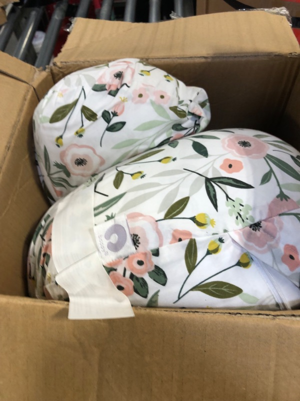 Photo 3 of Boppy Nursing Pillow and Positioner—Original | Pink Garden Flowers | Breastfeeding, Bottle Feeding, Baby Support | with Removable Cotton Blend Cover | Awake-Time Support , 20x16x5.5 Inch (Pack of 1)