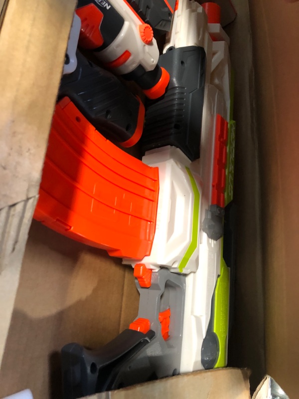 Photo 3 of Nerf Modulus ECS-10 Motorized Blaster, Removable Nerf Scope, Drop Grip, Barrel, Stock, 10-Dart Clip, 10 Nerf Elite Darts, Kids Outdoor Games (Amazon Exclusive) Frustration-Free Packaging